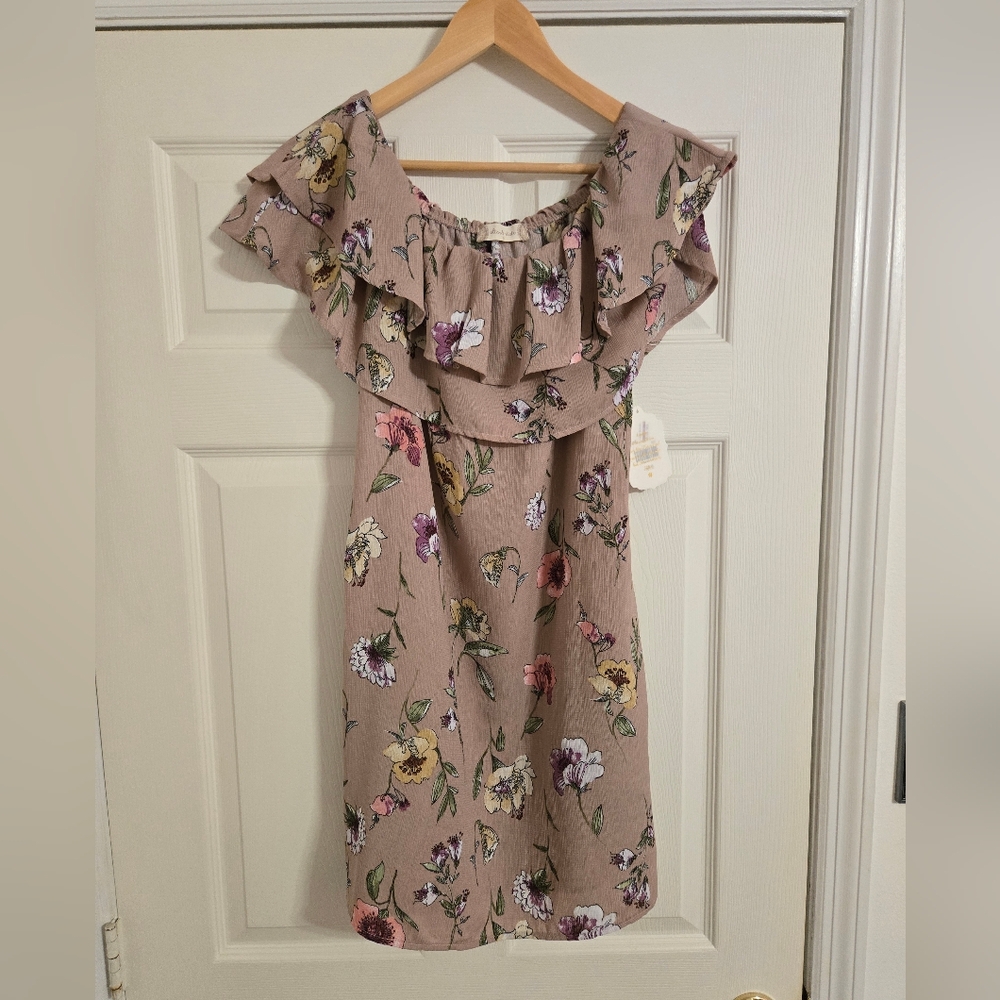 Altar'd State Mauve Pink Floral Off The Shoulder Summer Dress Size Small NWT